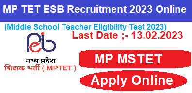 MP TET Recruitment Apply Online 2023 MP ESB MSTET Online Form 2023