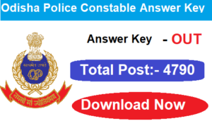 Odisha Police Constable Answer key 2023