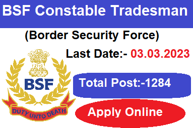 BSF Constable Tradesman Recruitment Apply Online 2023