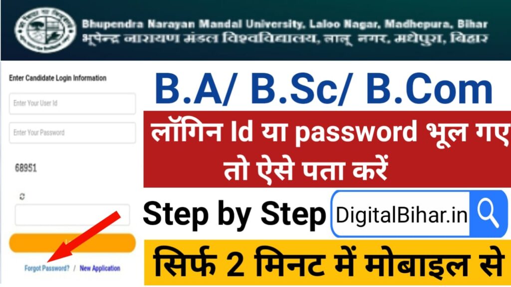 BNMU User ID password Forgot