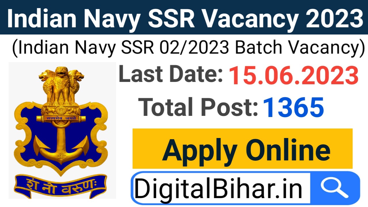 Indian Navy SSR Recruitment Apply Online 2023