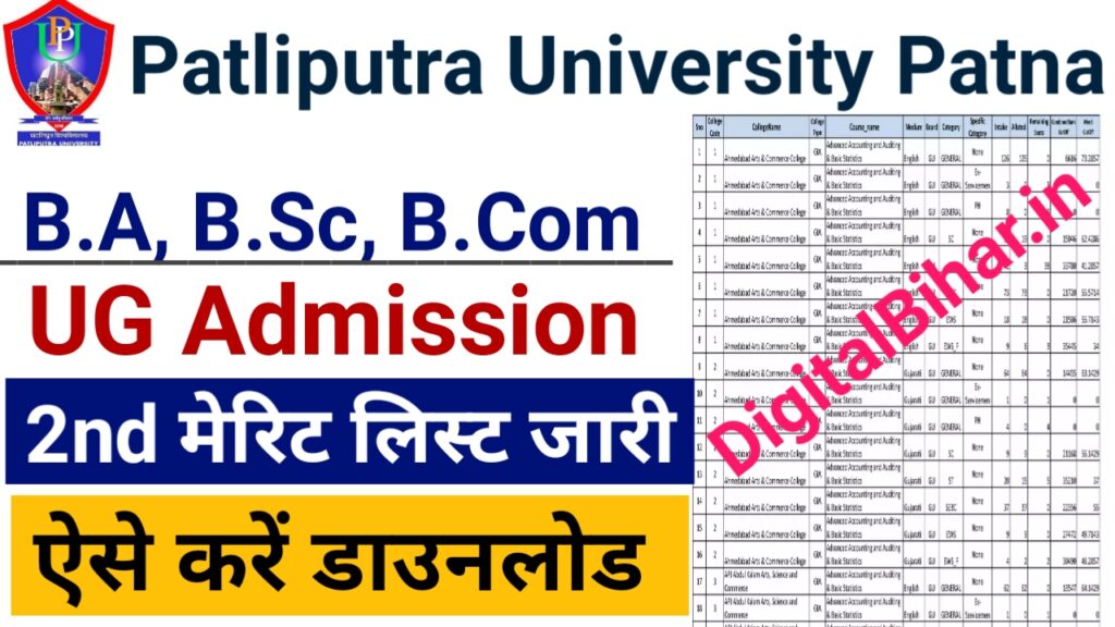 Patliputra University UG 2nd Merit List 2023