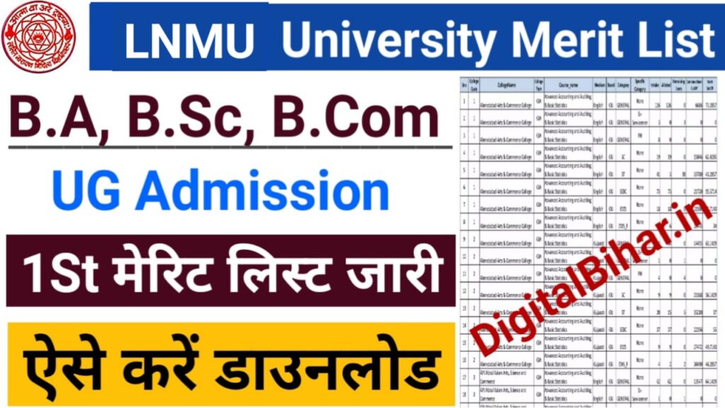 LNMU UG 1St Merit List 2023