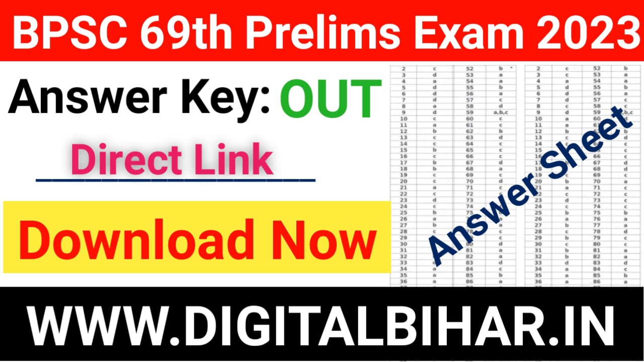 BPSC 69th Prelims Exam Answer Key 2023