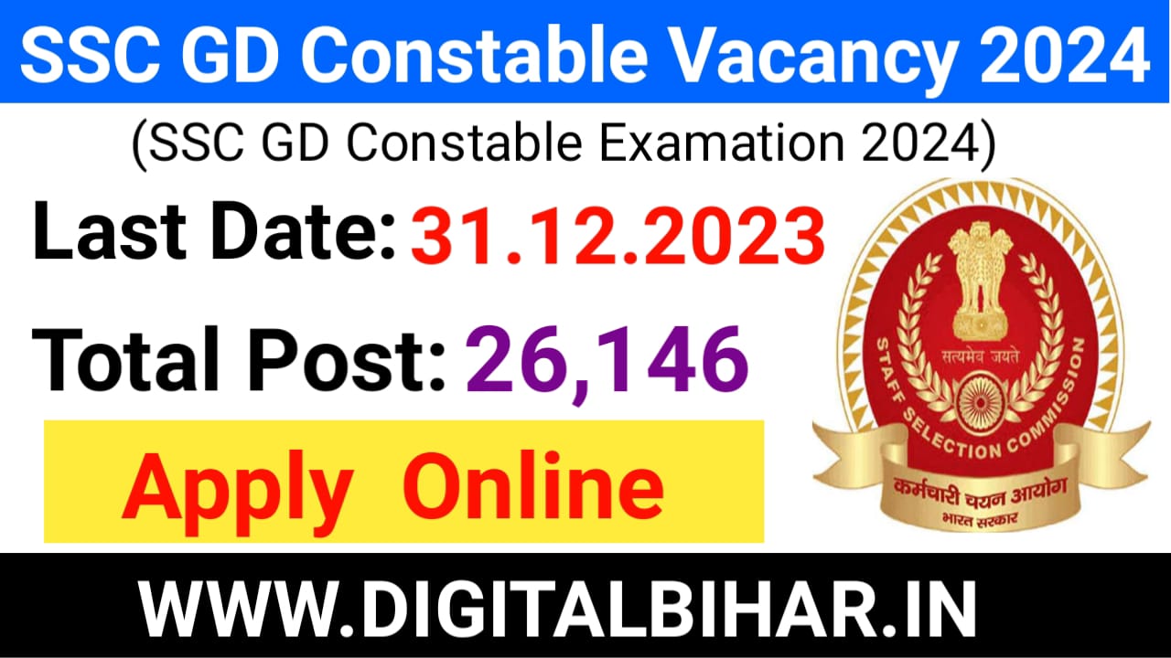 SSC GD Constable Apply Online Form 2024