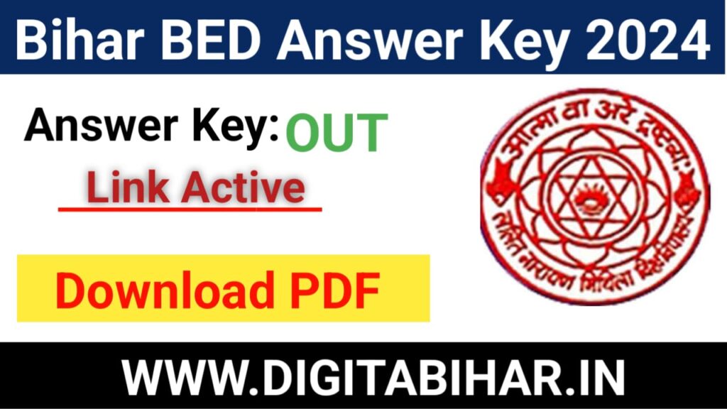 Bihar BED Entrance Exam Answer Key 2024