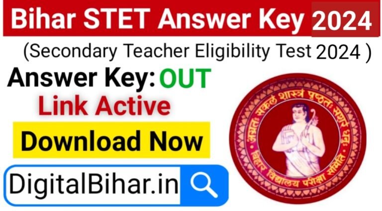 STET Exam Answer Key 2024- जारी STET Exam Answer Key 2024