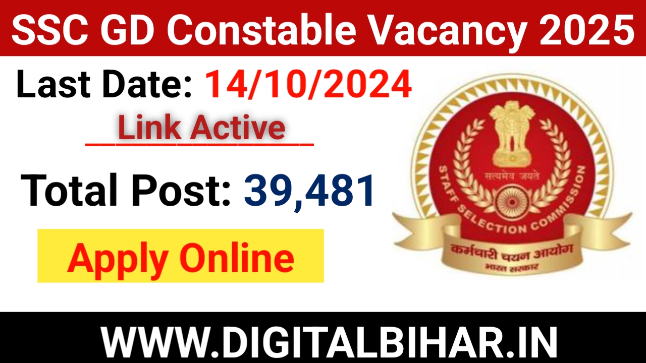 SSC GD Constable Apply Online Form 2025