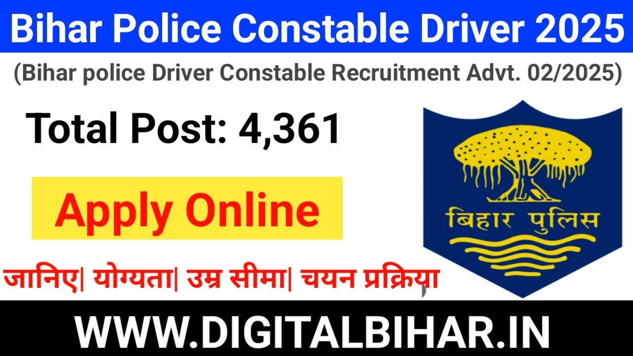 Bihar Police Driver Constable Recruitment 2025